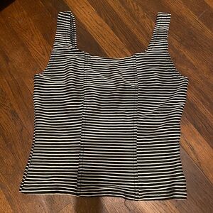 Jaipur Black and White Striped Tank Top